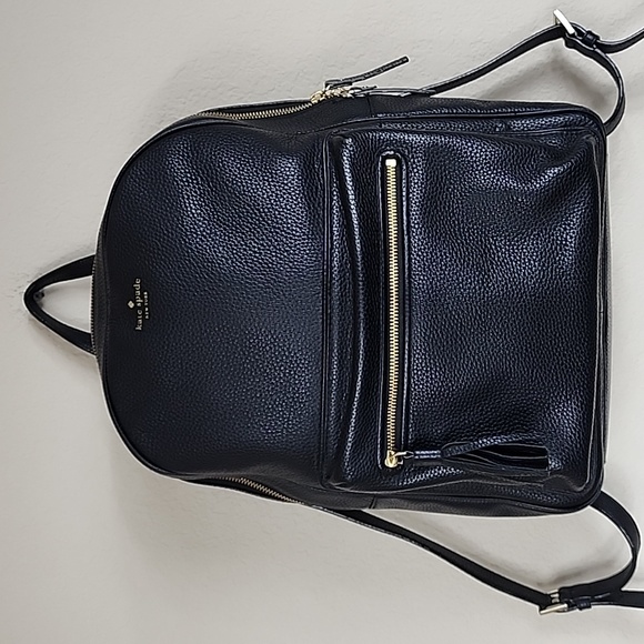 Kate Spade Black Leather Full Size Backpack - Picture 2 of 9